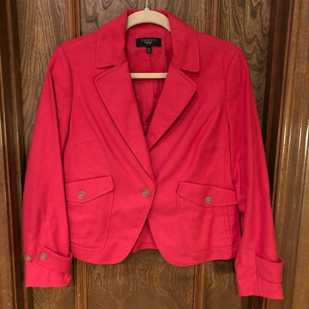 Talbots Petite Single Button Coral Blazer